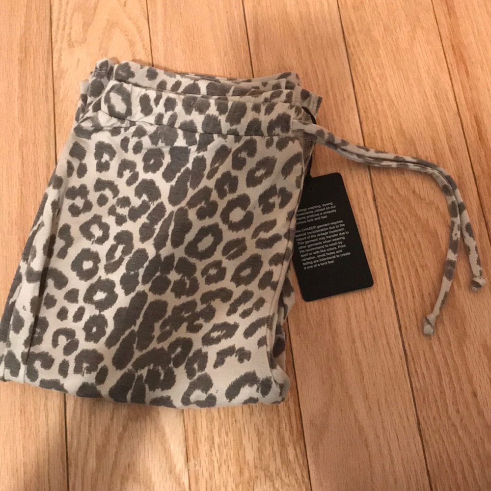 NWT Chaser Leopard print flat pants